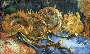Stillleben mit vier Sonnenblumen Vincent van Gogh Ölgemälde